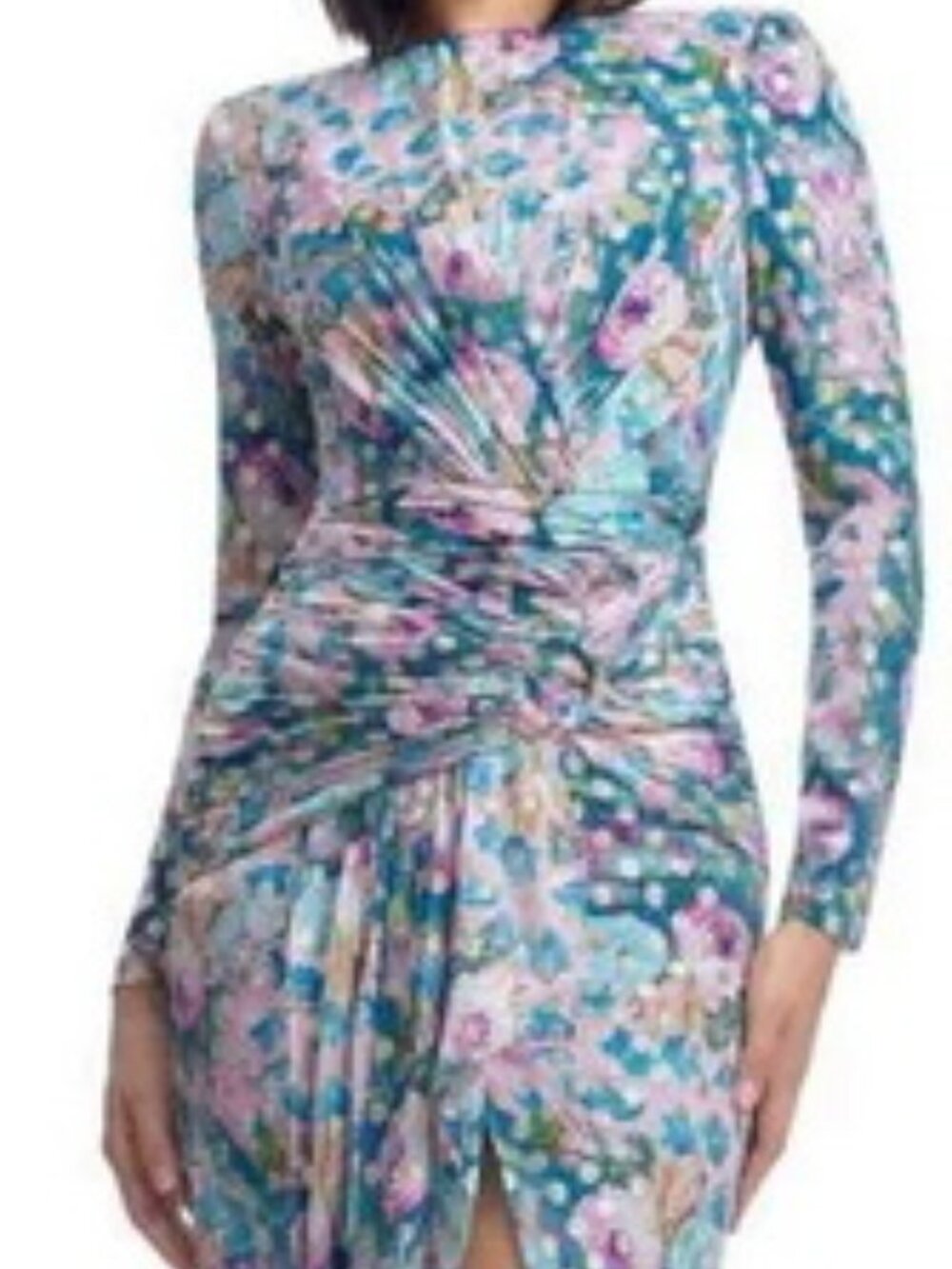 Dress The Population Capri Multi Romera Metallic Floral Print Gown